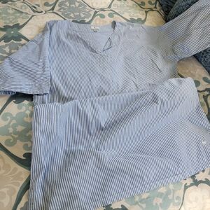 Petite Plume Women's Twill Short Caftan in French Blue